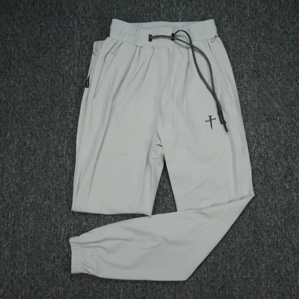 Three Nails Pants Mens Small Gray Performance Jogger Athletic Zip Pocket
